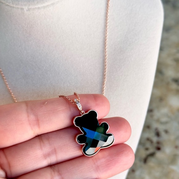Black Crystal Bear Necklace - Picture 4 of 8